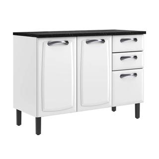 Balcão de Cozinha Itatiaia New Premium 3 Portas e 2 Gavetas Branco