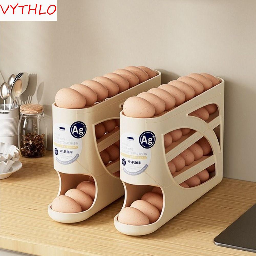Rack De Ovos Com Rolamento Automático De 4 Camadas VYTHLO , Caixa De Armazenamento Rolantes De Plástico Para Manter Fres