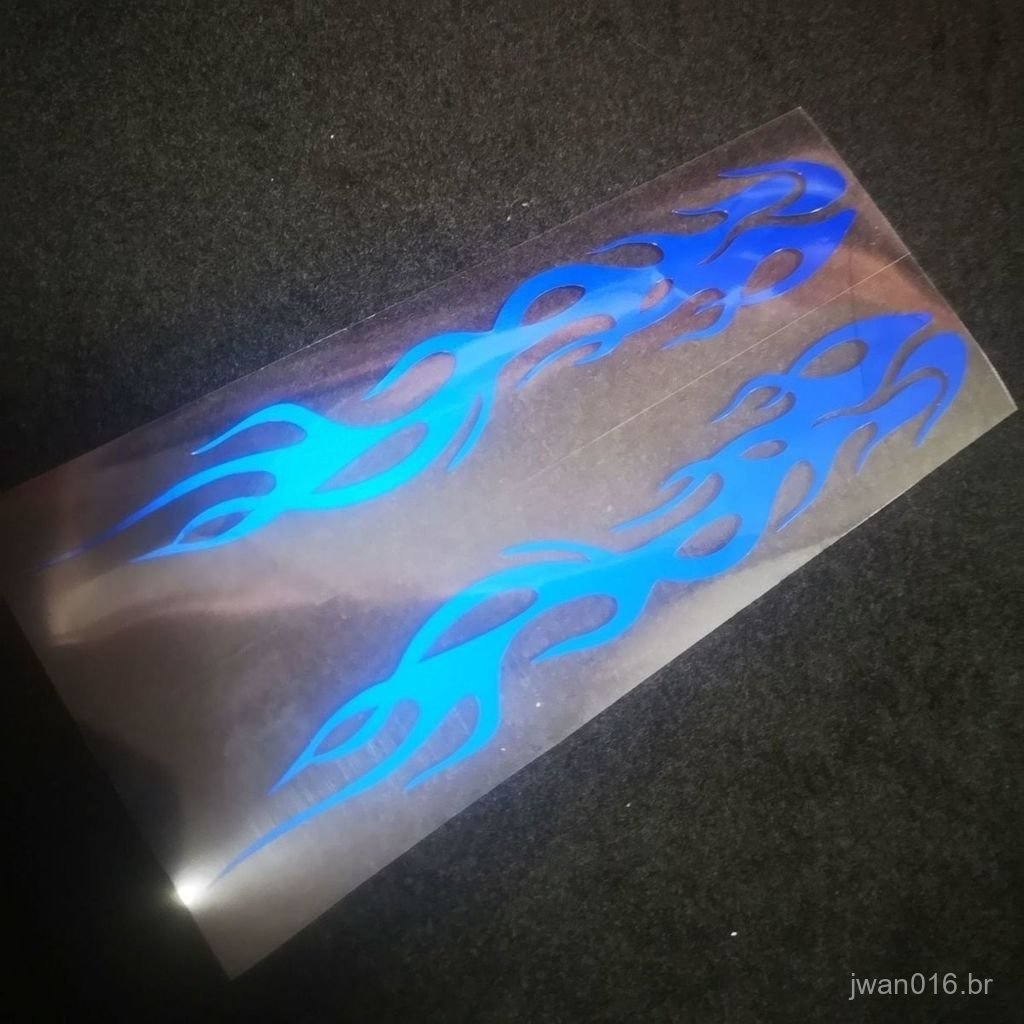 Adesivo Refletivo Colorido com Efeito de Chama para Carro, Moto, Veículo Elétrico, Bicicleta Urbana, Adesivo Lateral Imp