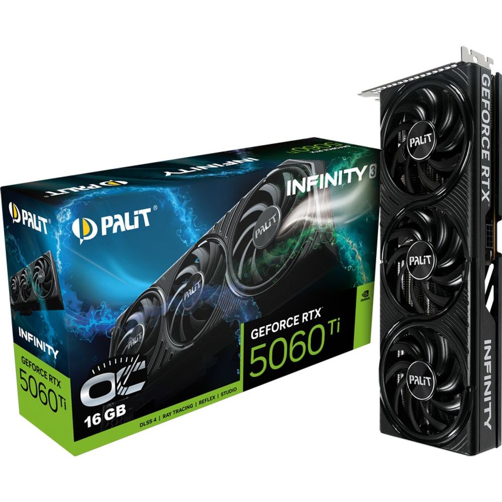 Placa de Video GeForce NVIDIA PALIT RTX5060TI 16GB INFINITY 3 OC GDDR7 NE7506TS19T1-GB2061S