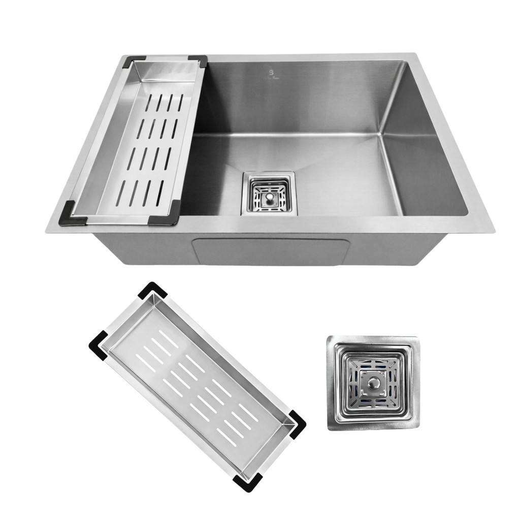 Cuba Gourmet Quadrada Aço Inox 304 Escovada Calha Sifão e Válvula 60x40cm Premium