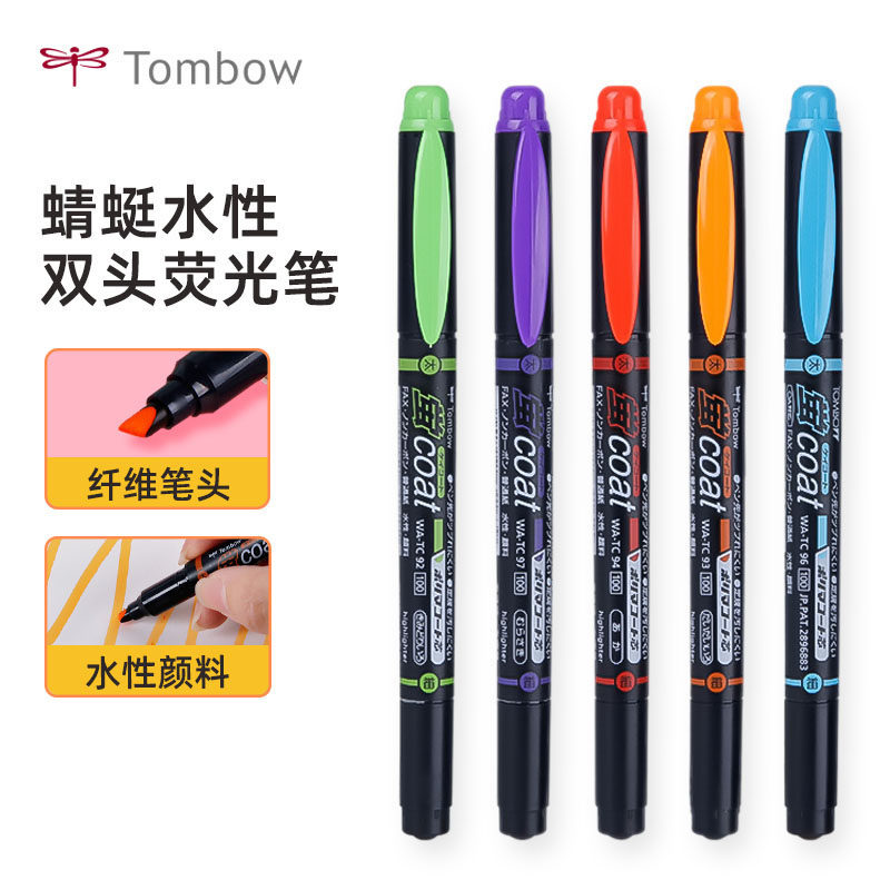 Japão tombow libélula marcador fluorescente WA-TC caneta fluorescente de duas cabeças à base de água cor de grande capac