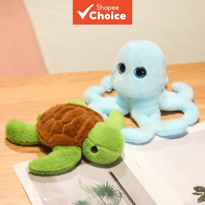 Novo Tubarão Caranguejo Tartaruga Marinha Polvo Peixe Palhaço Desenho Animado Animal Marinho Oceano Pelúcia Brinquedo