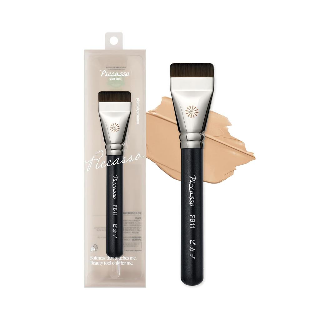 Pincel Piccasso Brush FB11 Scraper Brush – Pincel profissional para base adequado para maquiagem líquida, com cerdas pla