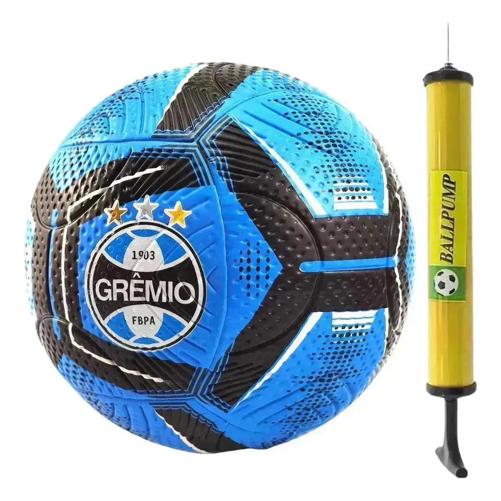 Bola Futebol Grêmio Dualt Oficial Nº5 Campo Praça Lazer Com Bomba de Ar Manual