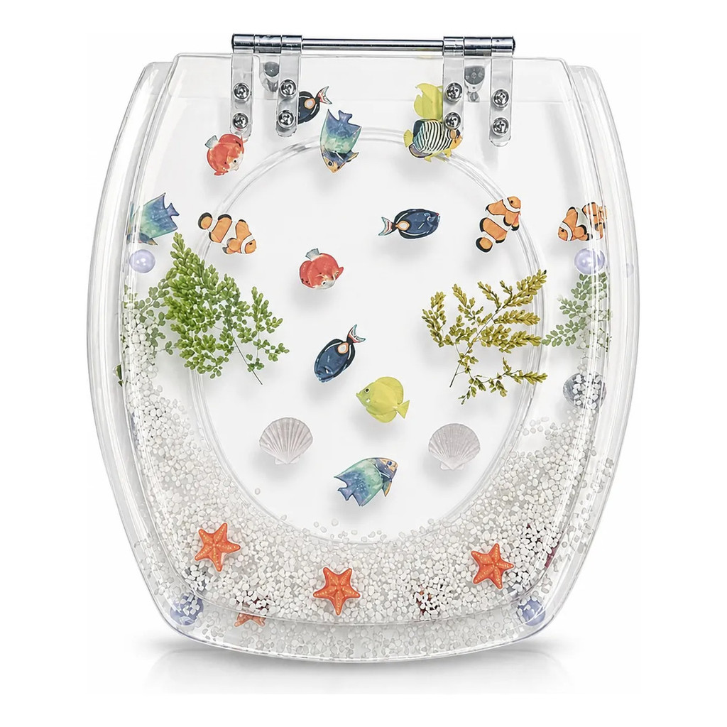 Tampa Para Vaso Thema Incepa Acrilico Linha Praia Peixinhos