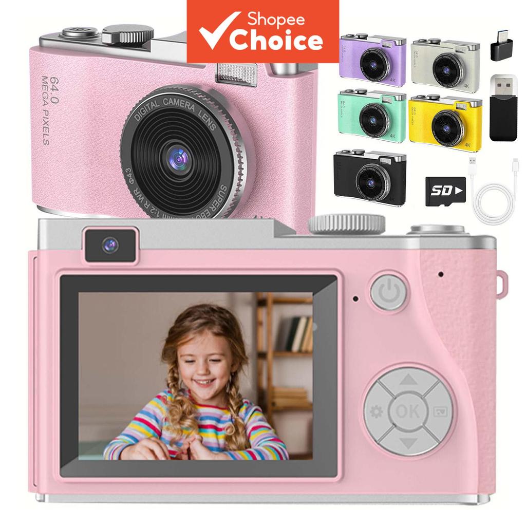 Câmera Digital de Entrada para Fotografia Juvenil com Tela Visual de 2,4 Polegadas, Lente Autofocus, 48MP, Foto Viva,