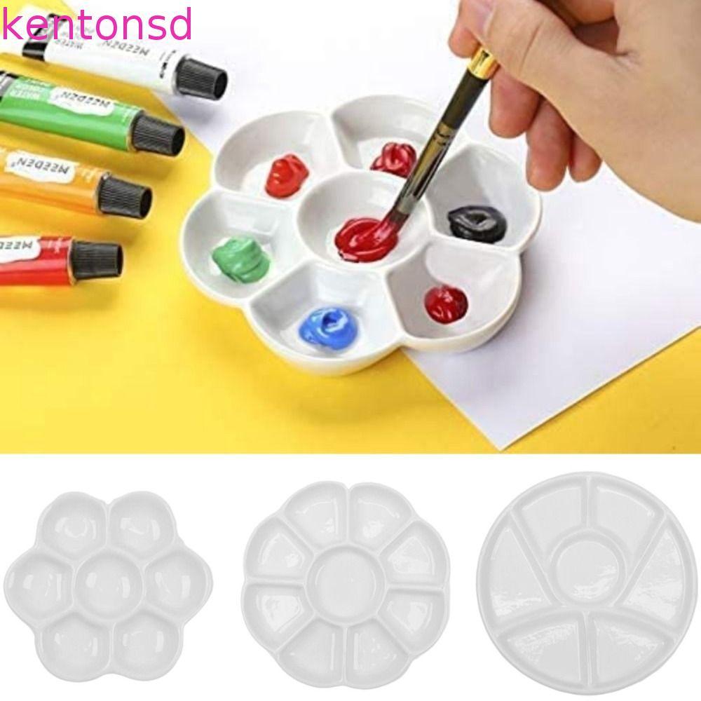 Paleta De Pintura Cerâmica KENTONSD , Bandeja Branca De 6/7/8/9 Grades , Porcelana Durável Em Formato Redondo