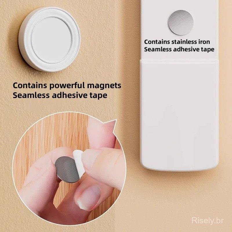 Gancho Magnético para Controle Remoto, Suporte de Parede Sem Furos para TV e Ar Condicionado, Ímã Adesivo Forte