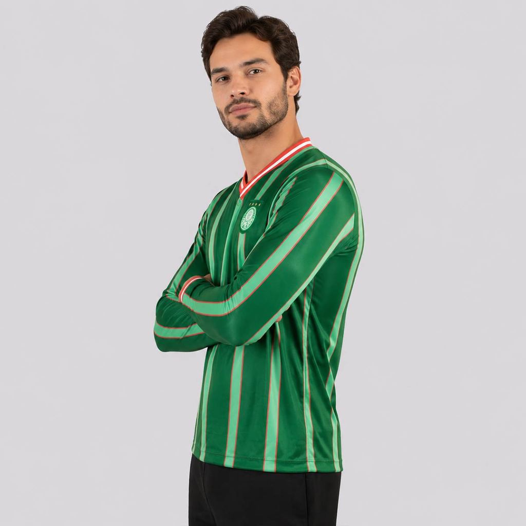Camisa Palmeiras Retrô 2001 Manga Longa Verde · foto 2