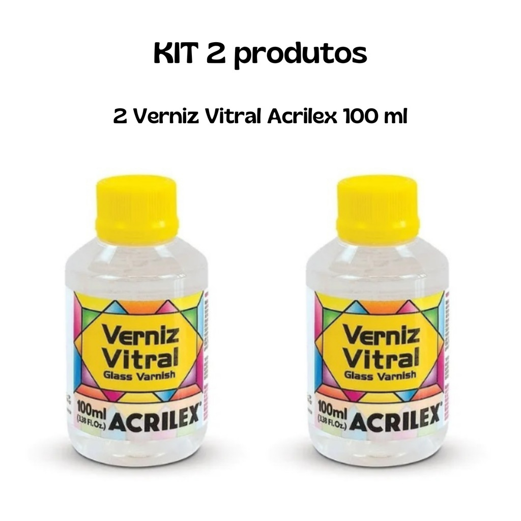 Kit 2 unidades de Verniz Vitral Incolor 100ml - Acrilex