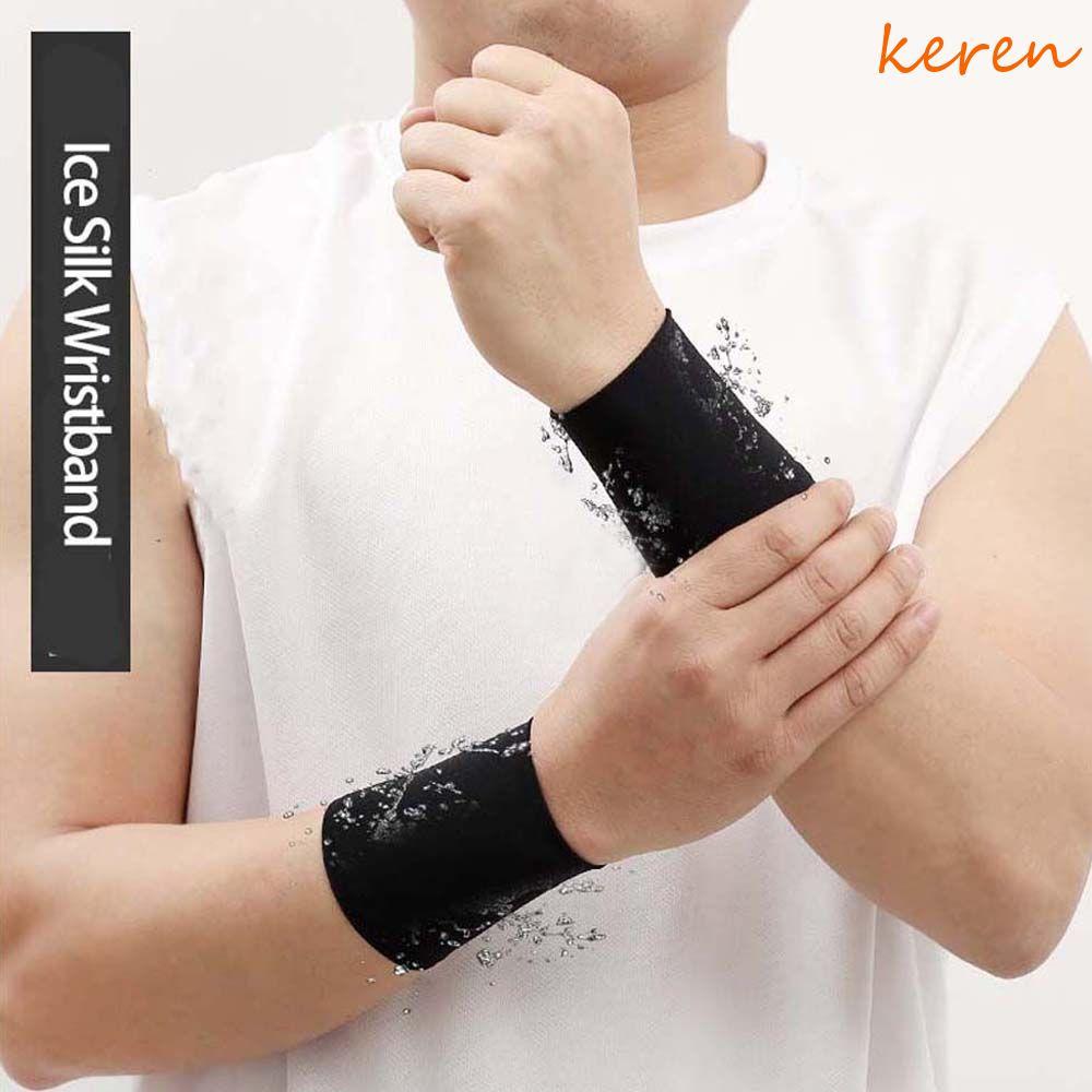 KEREN Ciclismo Braço Mangas Unissex Respirável Correndo Cor Sólida Elástico Capa De Pulso Esportes Ao Ar Livre Pulseira