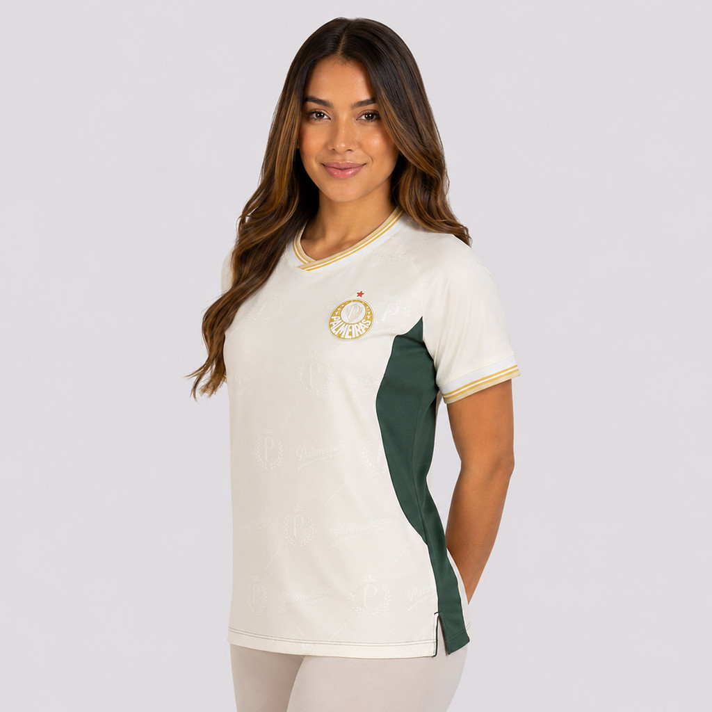Camisa Palmeiras Legado Feminina Branca e Verde — imagem 2 de 2