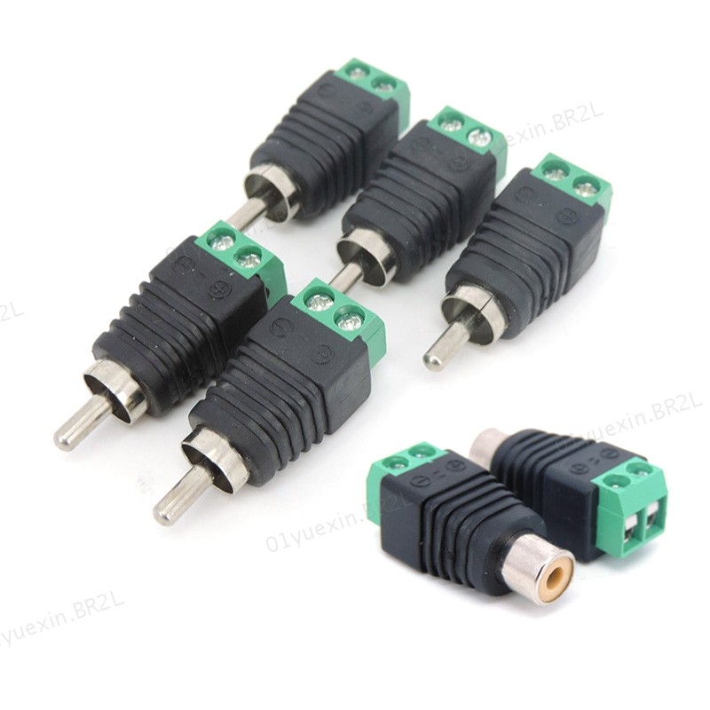 5 Pçs RCA Macho Fêmea Bloco Terminal CAT5 Para Câmera CCTV Vídeo Balun Ou Jack AV Parafuso Conector BR2L
