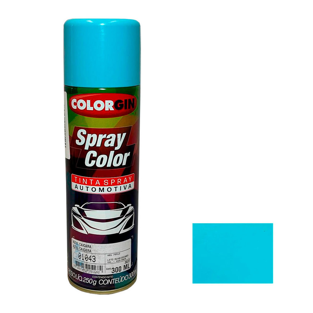Tinta Spray Color Automotivo Colorgin Azul Caiçara 300ml Spray Automotivo Colorgin Azul Caiçara