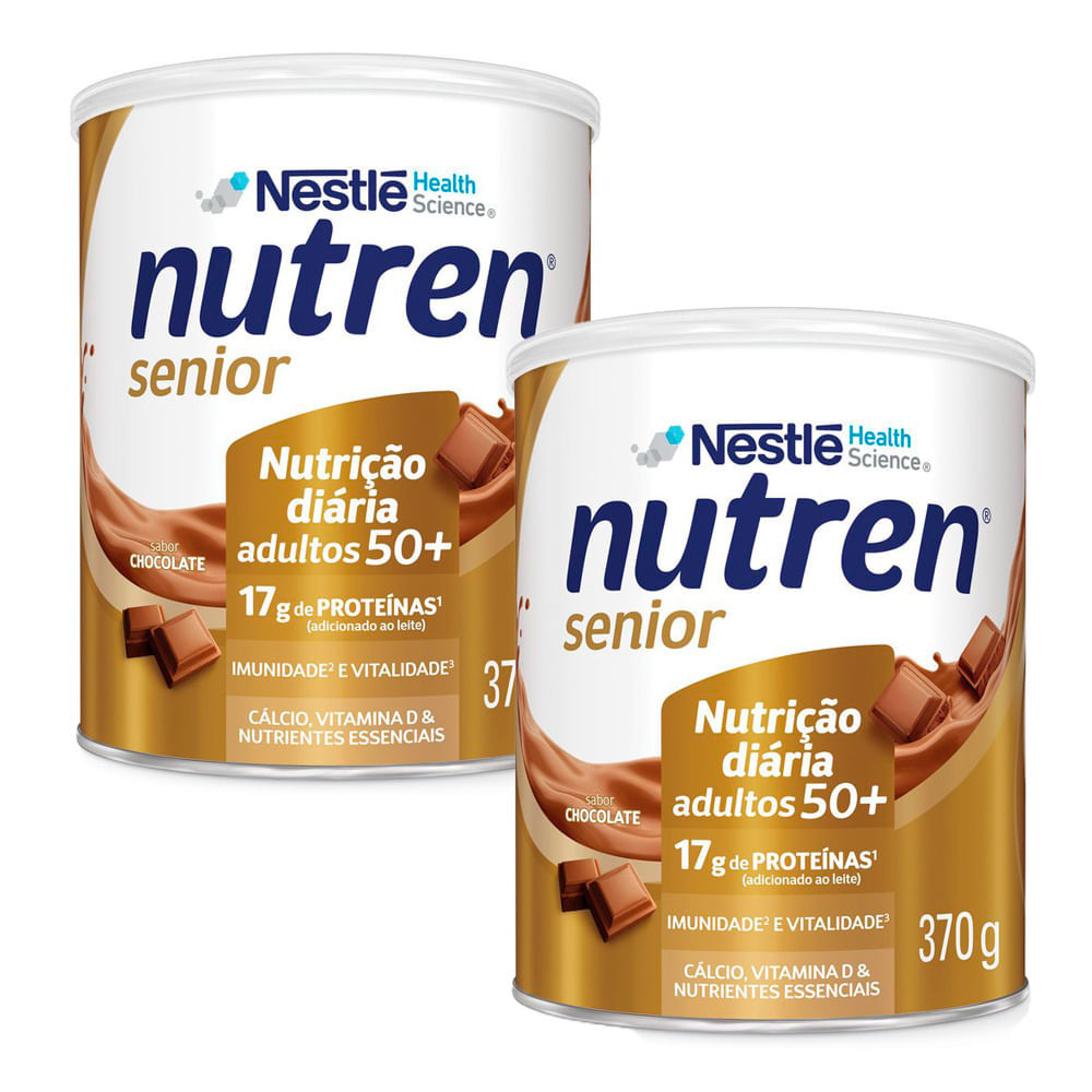 Kit 2 Nutren Senior Complemento Alimentar Chocolate 370g