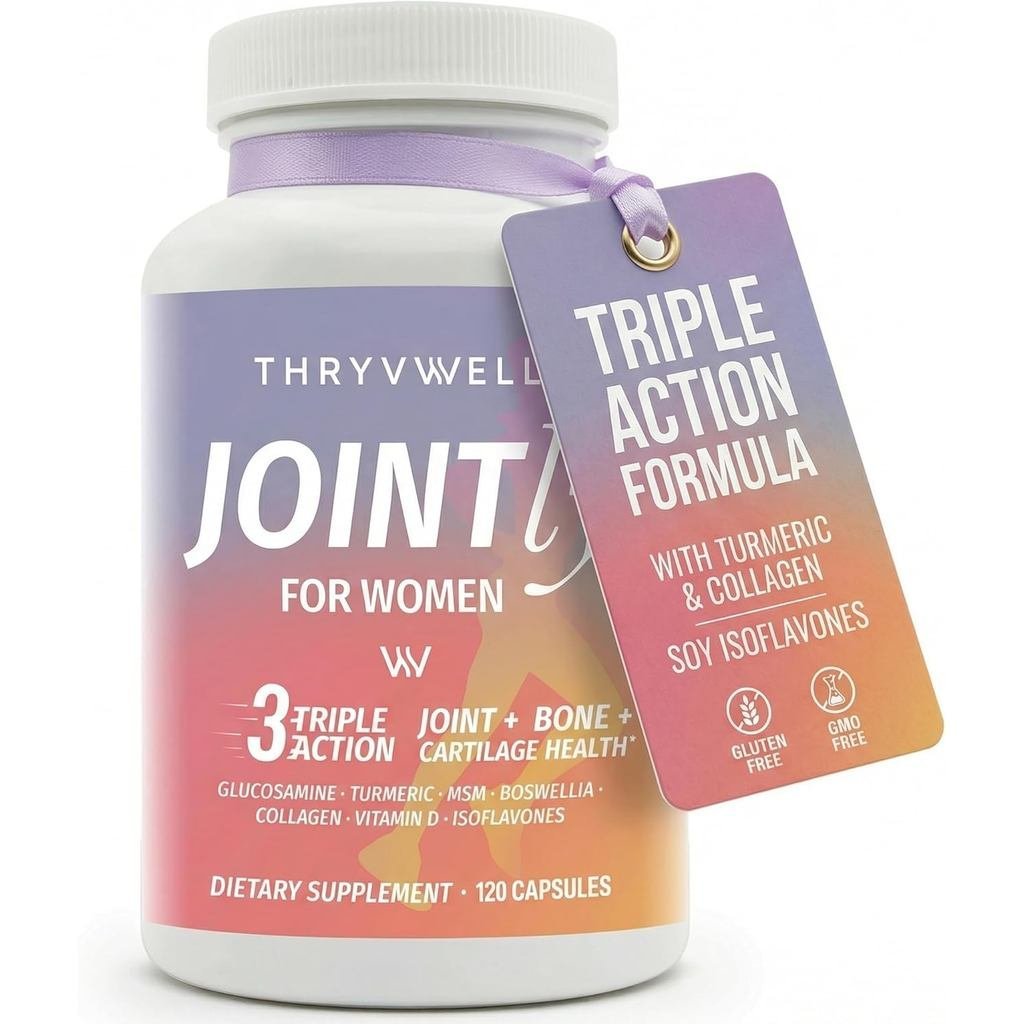Joint para Mulheres – Jointly Allin Joint B & Cartilage com Glucosamina, Condroitina, Curcuma, Colágeno e Cálcio – 120 C