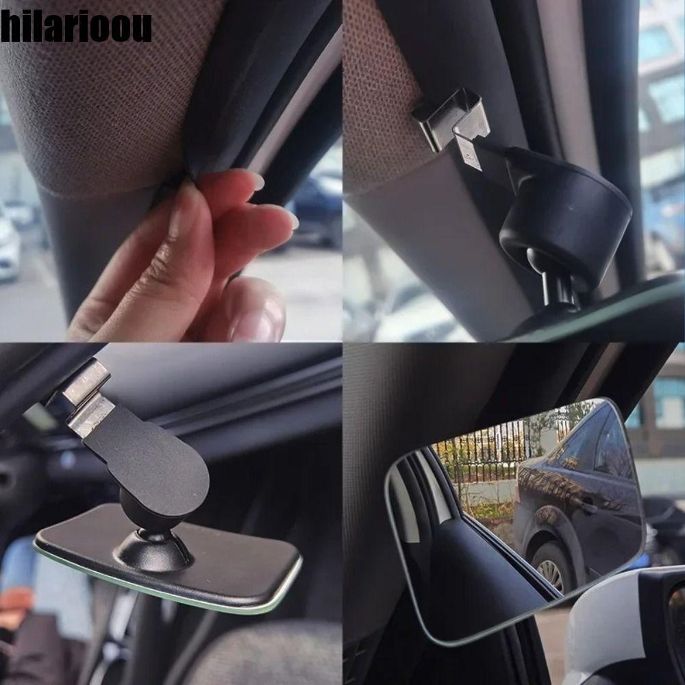 HILARIOOU 2pcs 360 ° Espelho Retrovisor Quadrado Giratório , Lente Reflexiva De Alta Definição