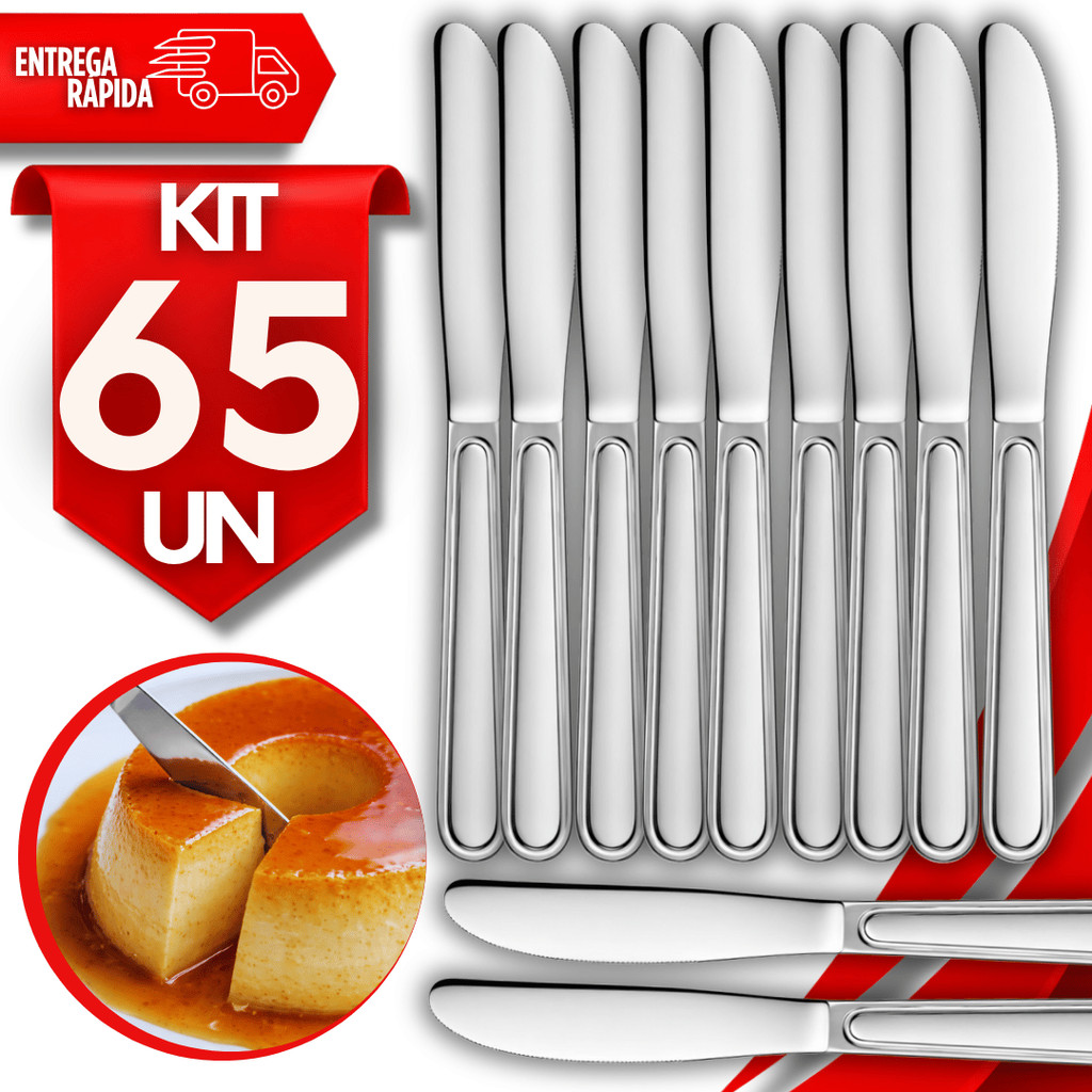Faca Sobremesa Aço Inox 17,5Cm Doce Bolos Doceria Cozinha Buffet Restaurante Talheres Utensílios