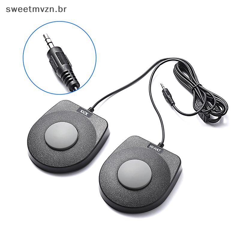 sweetmvzn Suporte De Tambor Pedal De Passo Duplo Eletrônico Qin Pé Som Prolongado Rolo De Mão Placa De Ataque Treader 3.