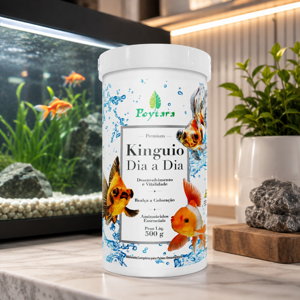 Ração Poyata Kinguios Dia A Dia Pote 500gr Para Kinguios Poytara P Peixes Dourado Ornamentais Oferta