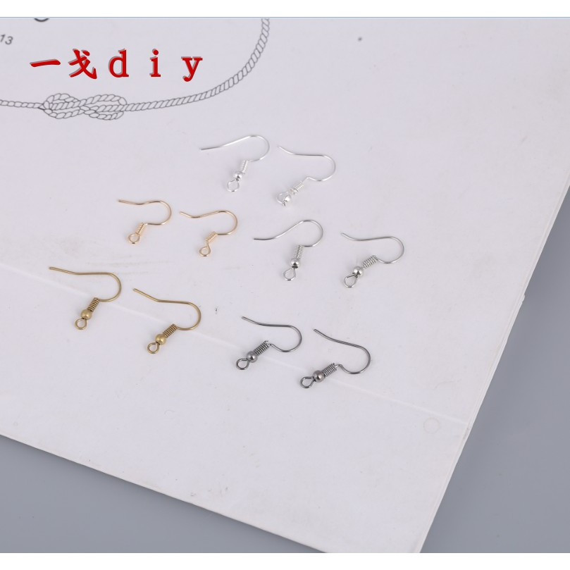 Diy acessórios de jóias diy artesanal frisado Material brinco acessórios grande gancho orelha acessórios ouro OV6G