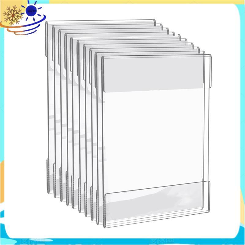 [Le's Shop] 10 Peças Suportes De Sinalização Com Fita Adesiva Dupla Face 8.5 X 11 Polegadas Acrílico Transparente Para E