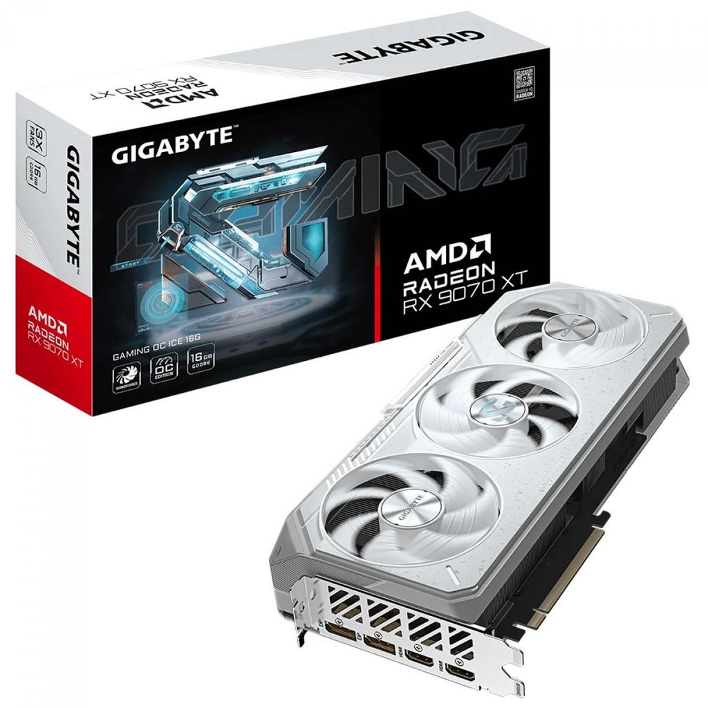Placa de Vídeo Gigabyte AMD Radeon RX 9070 XT Gaming OC ICE, 16GB, GDDR6, FSR, Ray Tracing