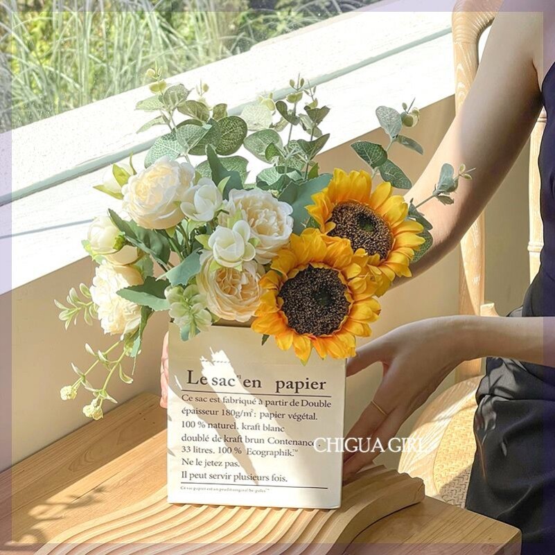 Girassol falso buquê de flores simulação decoração de flores sala de estar mesa de jantar decoração Floral decoração de 