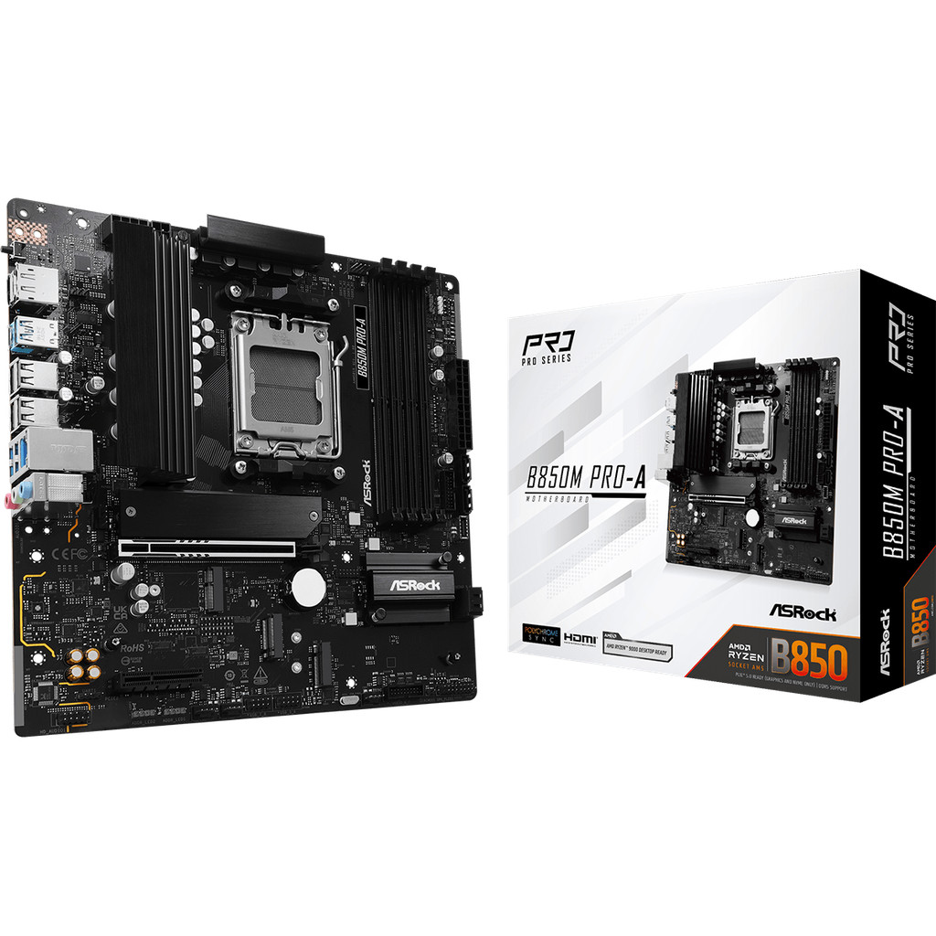 Placa Mãe Asrock Am5 B850m Pro-a 4xddr5 8000mhz 4xusb 2.0 2xusb 3.2 Hdmi/dp 1xusb3.2 Tipo-c 2.5gigabit