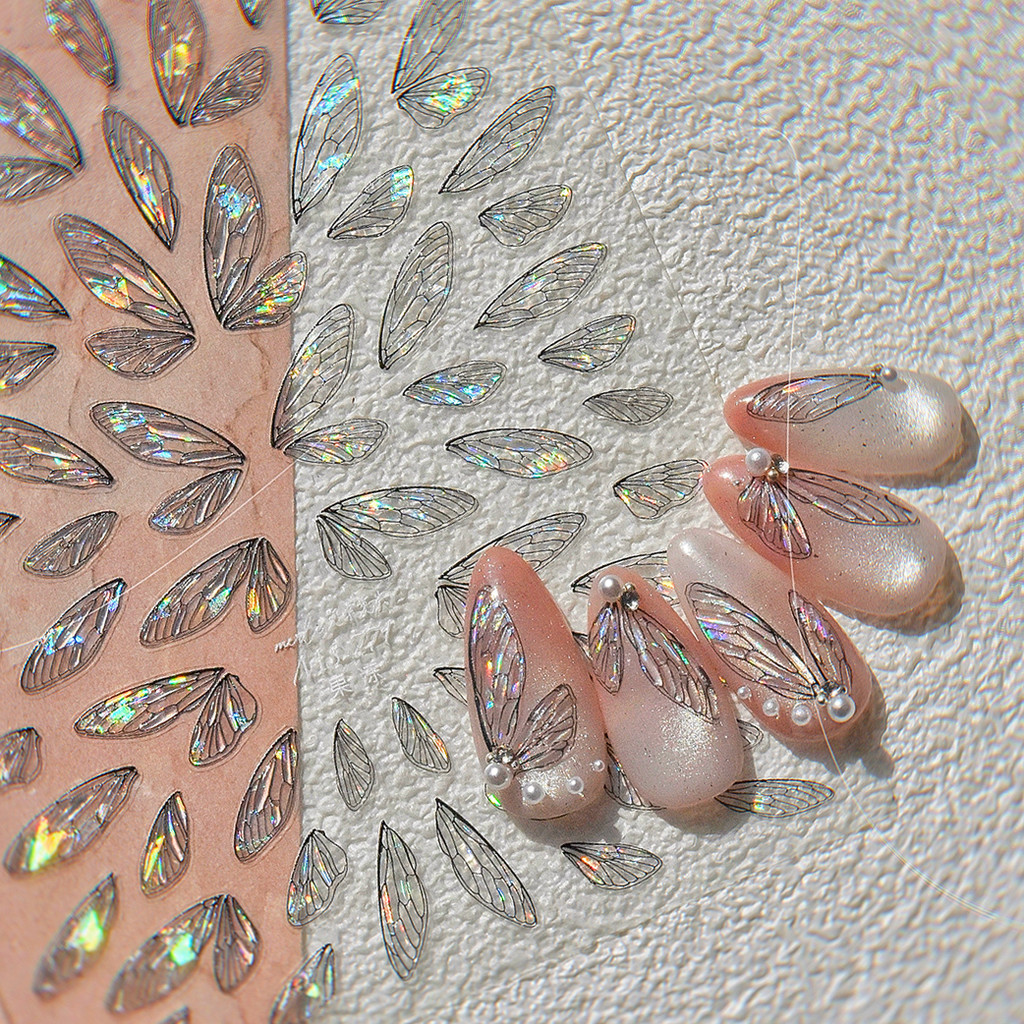 Tomani Jelly Manicure Adesivo ins Mo Lost Cooperação Retro Adesivo de Unha Asa Preta MS771