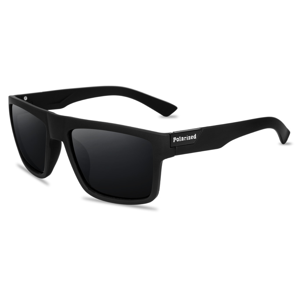 Óculos de Sol Masculino Quadrado Polarizado UV400 Preto Luxo Para Dirigir Esportivo