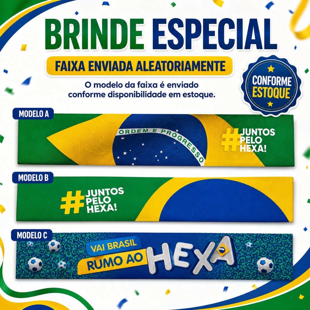 Kit 2 Camisetas Brasil Torcida Copa Verde Amarela Com Bandana Pet e Faixa Hexa · foto 2