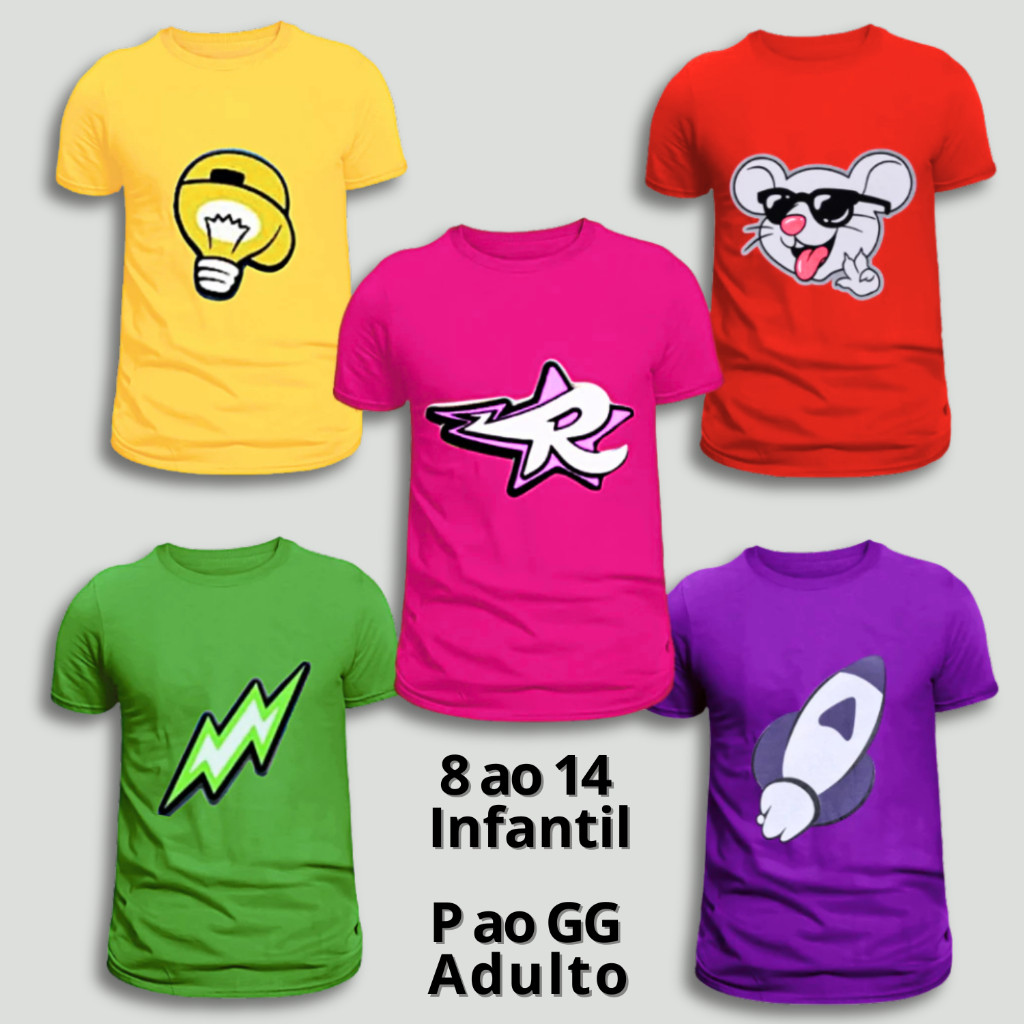 Camiseta Infantil Emily Vick Os Rosas Katlen Robson Rato Leozin Void Diversos Modelos