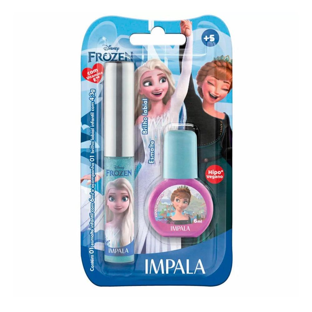 Kit Impala Infantil Brilho Labial + Esmalte Frozen