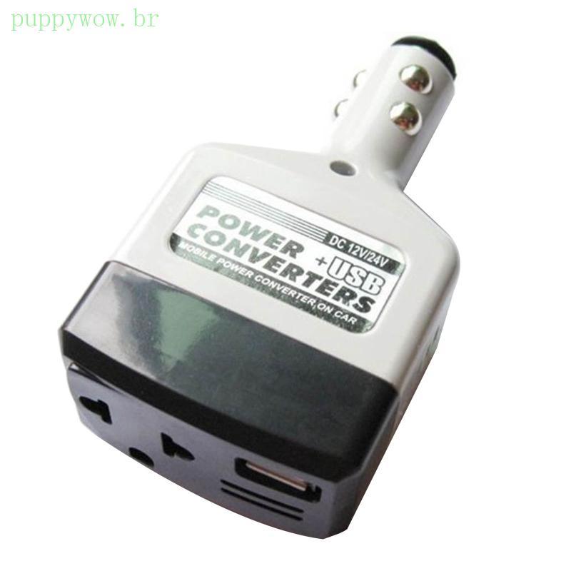 Conversor Inversor Energia Para Carro PUP USB 12V 24V Transformador Tensão AC 220V