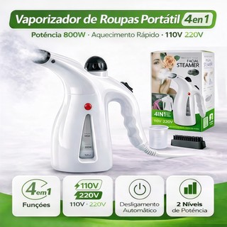 Ferro Compacto de Vapor com Reservatório 300ml, Cores Branca e Rosa, Ideal para Casa e Viagens