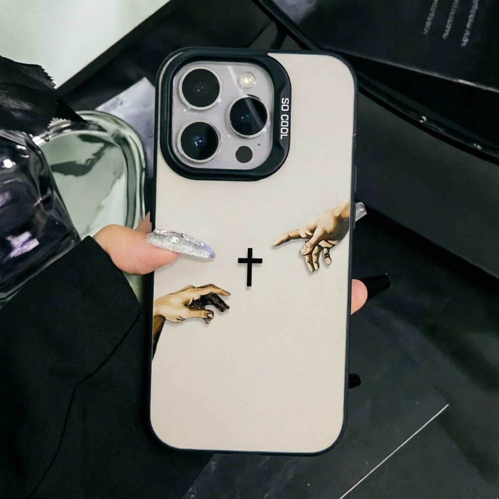 Capinha Capa Para IPHONE 13 11 15 14 12 16 17 PRO MAX AIR X XR XS MAX 7 8 PLUS Mão que ora TPU anti-impacto
