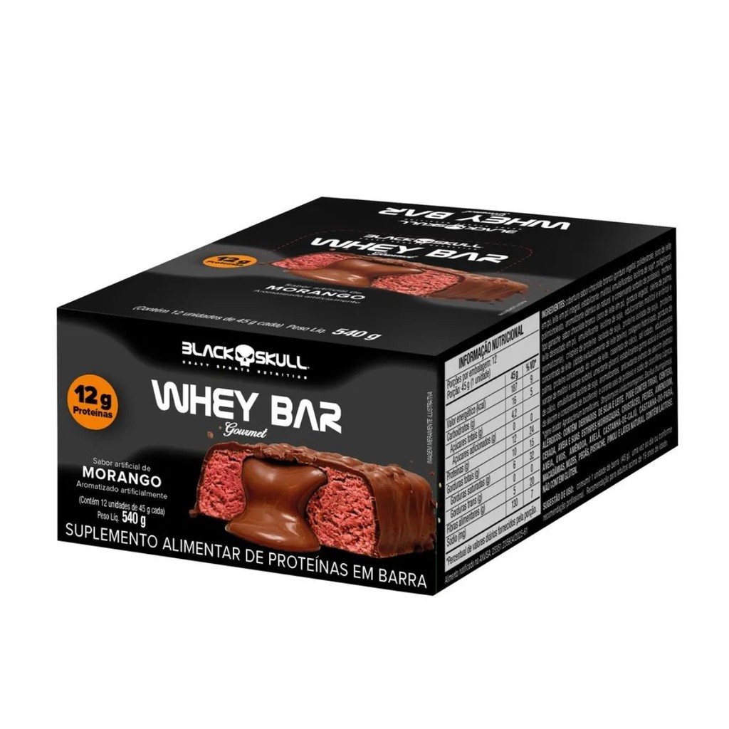 Whey Bar Gourmet Zero 12g De Proteina Display Com 12 Unidades De 45g Blackskull