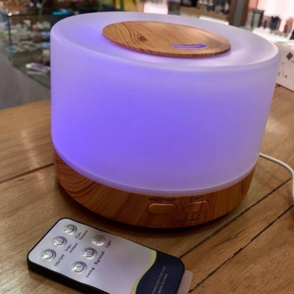 Umidificador de Ar 500ml Difusor de Aroma Ultrassônico com Controle Remoto Luz LED e Timer ANJGG BRASIL