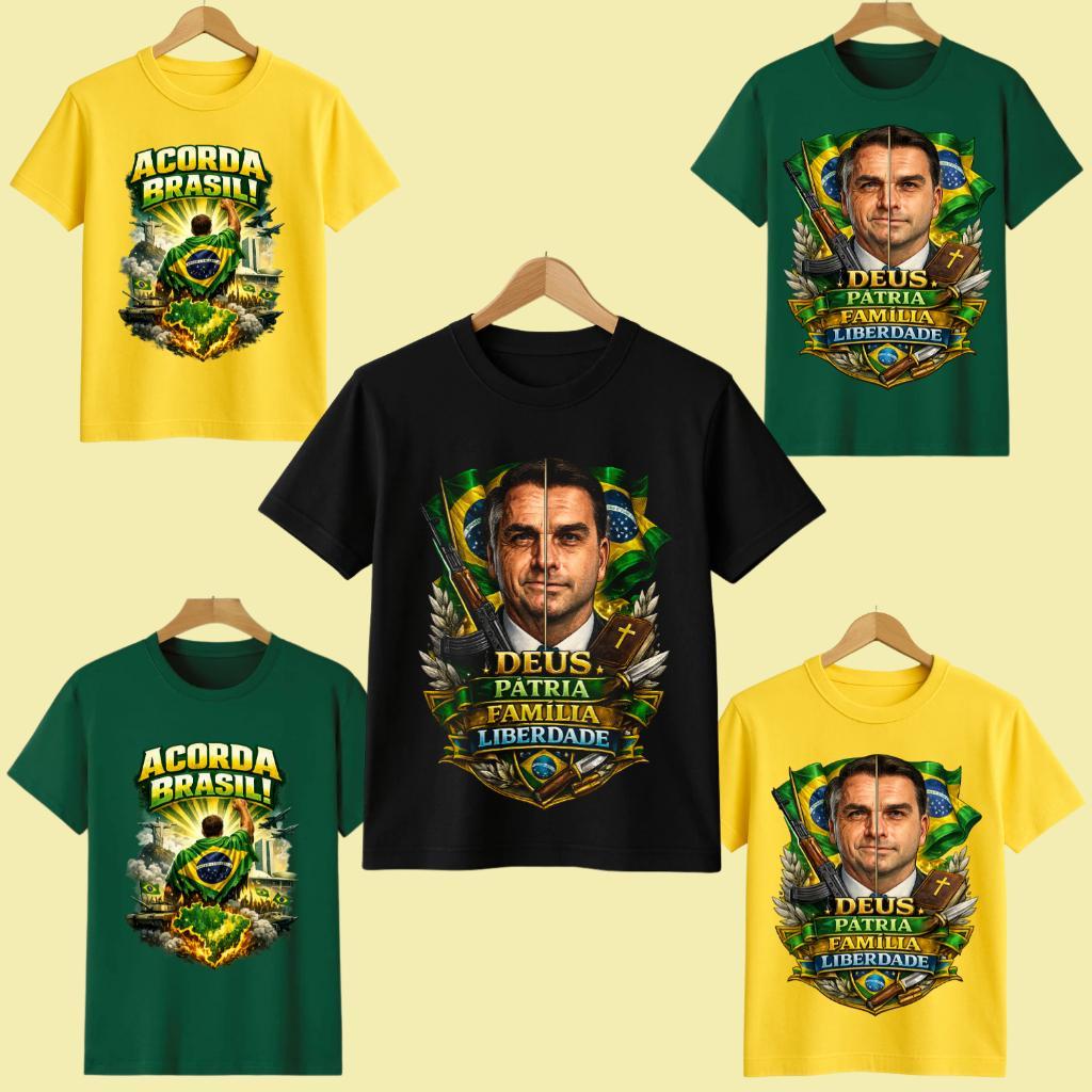 Camiseta Bolsonaro Camisa Patriota Blusa O MITO Brasil Temática Festa Promoção Unissex