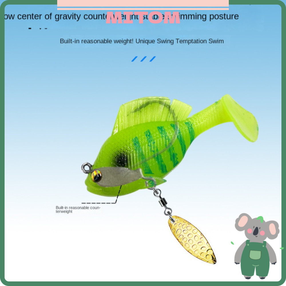MITOM Swimbait , Dark Sleeper Jig Isca De Baixo Macio Com Gancho De Chumbo , Plástico 2024 Truta Shad