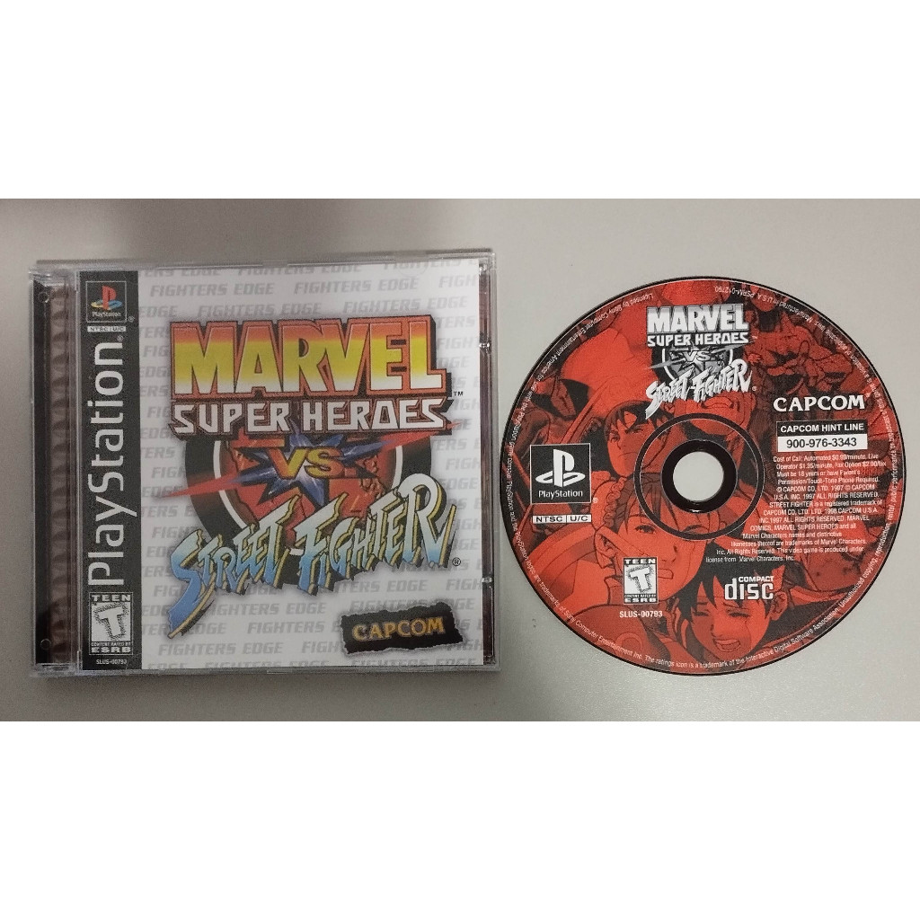 PS1 - MARVEL SUPER HEROES VS STREET FIGHTER - MÍDIA PRETA