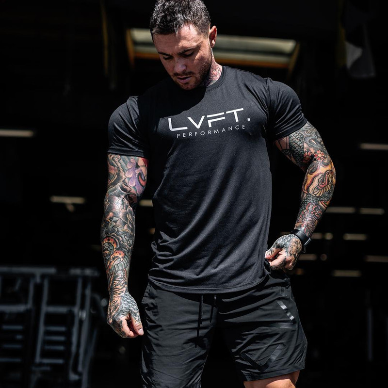 LVFT camiseta de manga curta masculina roupas absorventes de suor esportes lazer treinamento de Fitness roupas da moda g