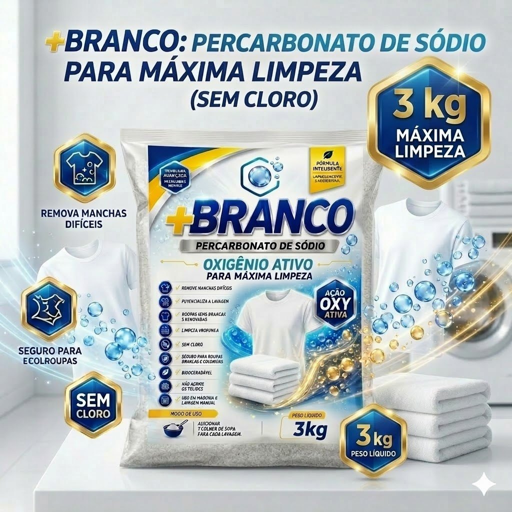 Percarbonato De Sódio 100% Puro Roupas Brancas Coloridas Lavanderia 500G/1KG/2KG/3KG