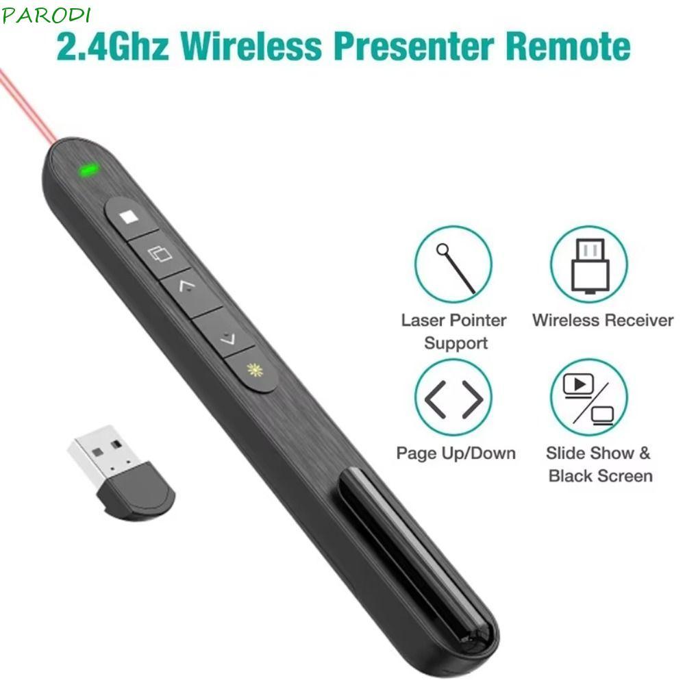 Clicker De Apresentação Sem Fio Paroidi , Caneta Flip Laser PPT Remoto Infravermelho De 2.4 Ghz , Com Bolsa De Armazenam