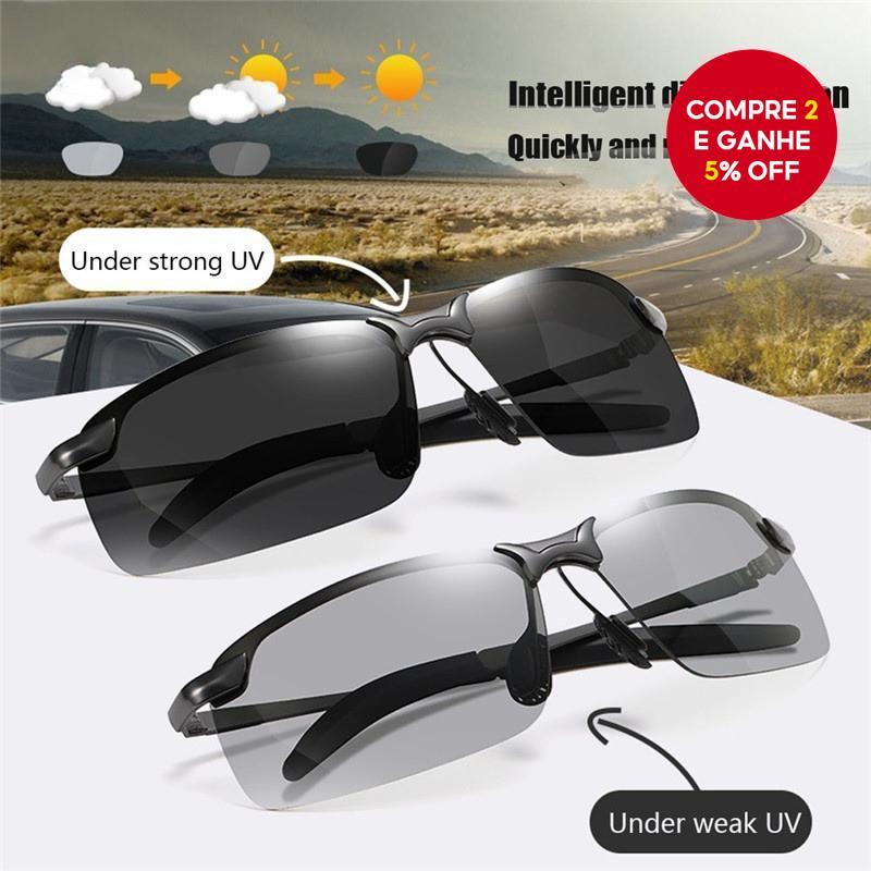 Óculos De Sol Fotocromáticos Masculinos UV400 Polarizados Para Dirigir Diurnos E Noturnos