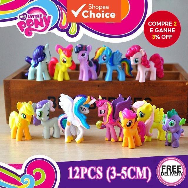 12 Pçs/Set Cor Aleatória My Little Pony PVC Bolo Topper Figuras De Ação Para Crianças/Meninas
