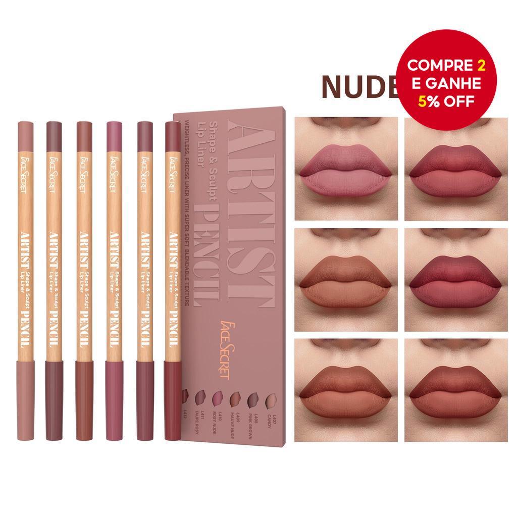 Conjunto de 6 Lápis de Delineador Labial a Veludo Matte | Longa Duração e Não Seca | Perfeito para Delinear e Preencher