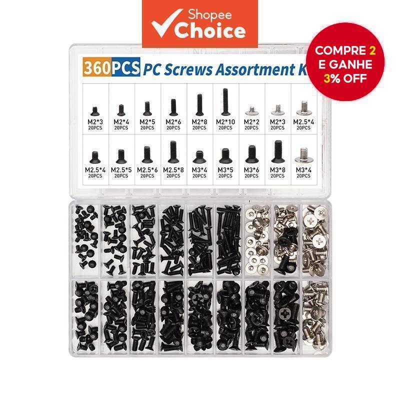 ELECTRAPICK 360 Pcs M2 M2.5 M3 Kit De Parafusos Para Computador Portátil E Notebook De Cabeça Plana Com Chave De Fenda D